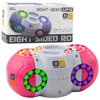 LEAN TOYS Logic Game Puzzle Ufo Magic Rotating Capsule Pink