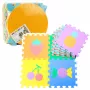 LEAN TOYS Soft Puzzle Mat Educational EVA Foam Fruits Sweets Colorful 16 pcs.