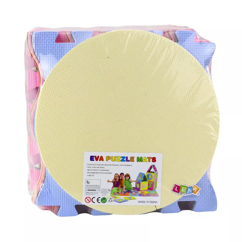 LEAN TOYS Soft Puzzle Educational Mat EVA Foam Pastel Animals 16 pcs.