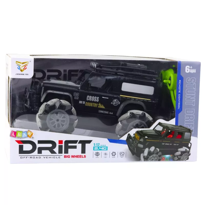 LEAN TOYS RC Off-Road Car Remote Controlled 360° Rotation 1:12 Black