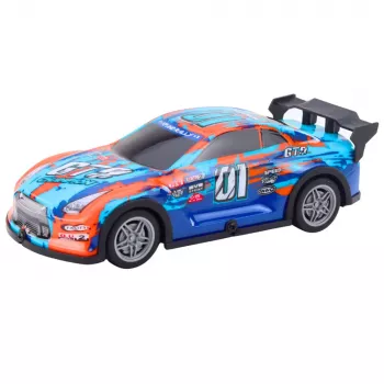 LEAN TOYS Remote Controlled Racing Car with Light-Up Case Orange and Turquoise