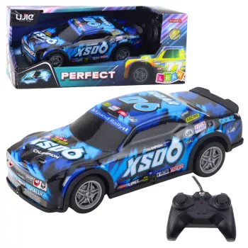 LEAN TOYS RC Racing Car with Light-Up Body Black and Blue