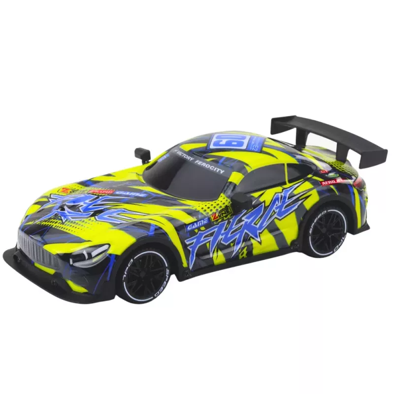 LEAN TOYS RC Racing Car with Illuminated Body Yellow
