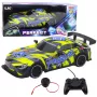 LEAN TOYS RC Racing Car with Illuminated Body Yellow
