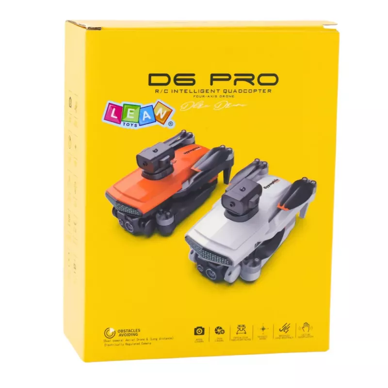 LEAN TOYS Drone D6 PRO Camera LED Lights App Light Gray