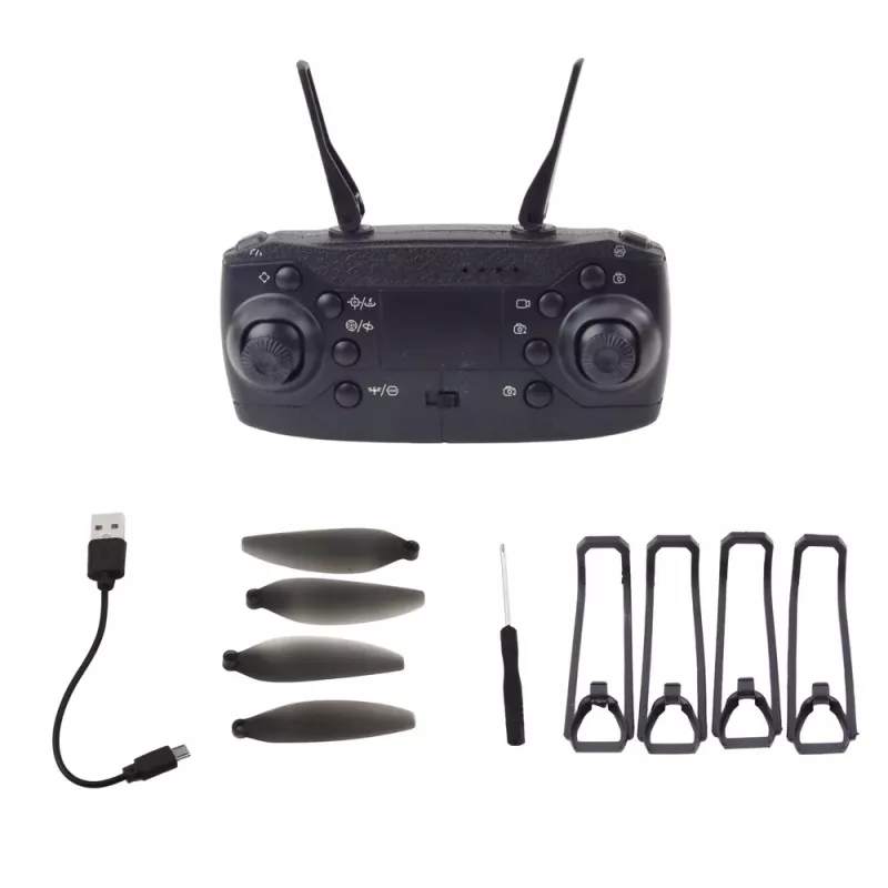 LEAN TOYS Drone Y329 HD Camera WiFi FPV Quadcopter with LED Lights, App Control, Black Carbon