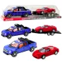 LEAN TOYS Bezceļu auto ar evakuatoru un sporta auto komplekts