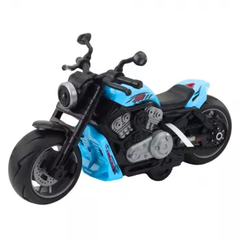 LEAN TOYS Battery Operated Toy Motorcycle with Lights and Sounds Blue