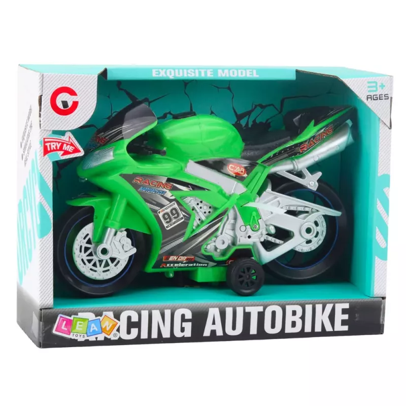 LEAN TOYS Racing Bike Racer Drive Lights Sounds Green