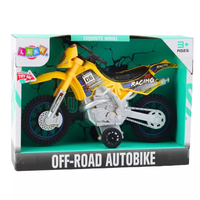 LEAN TOYS Off-Road Cross Bike Drive Lights Sounds Yellow