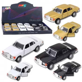 LEAN TOYS Classic Car Metal Motorized Lights Sounds Opening Doors Mix