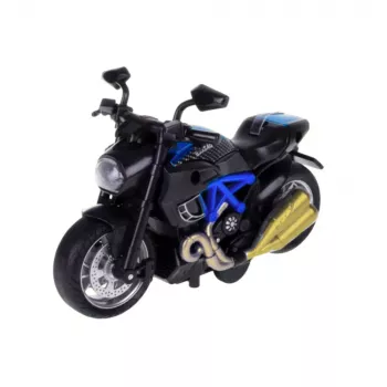 LEAN TOYS Motorcycle To Assemble Twisting Metal 1:14 DIY Blue