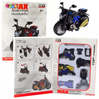 LEAN TOYS Motorcycle To Assemble Twisting Metal 1:14 DIY Blue