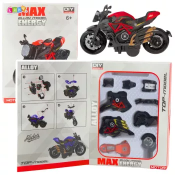 LEAN TOYS Motocikls Saliekams Ar Skrūvēm Metāla 1:14 DIY Oranžs