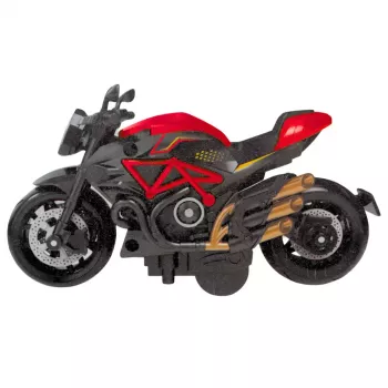 LEAN TOYS Motorcycle to Assemble Screw Metal 1:14 DIY Black and Red