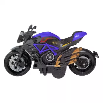 LEAN TOYS Motocikla Konstruktors Skrūvējams Metāls 1:14 DIY Melns un Zils