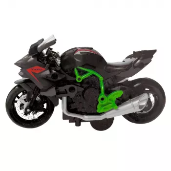 LEAN TOYS Motocikls pašu montāžai ar skrūvēm Metāls 1:14 DIY Zaļš-Melns