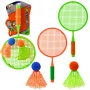 LEAN TOYS Badminton Racket Set: 2 Rackets, 2 Large Feather Shuttlecocks and 1 Ball