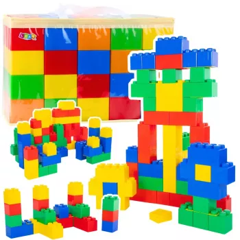 LEAN TOYS Lielo konstrukcijas bloku komplekts maisā, Krāsaini, 28.5x9x9 cm, 20 gab.