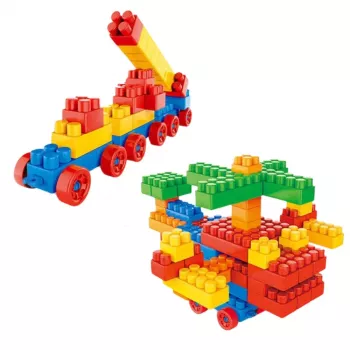 LEAN TOYS Set of 3D Colorful Construction Blocks 100 pcs.