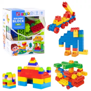 LEAN TOYS Set of 3D Colorful Construction Blocks 100 pcs.