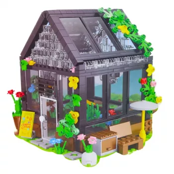 LEAN TOYS Mini Greenhouse Garden House Construction Blocks 588 pcs.