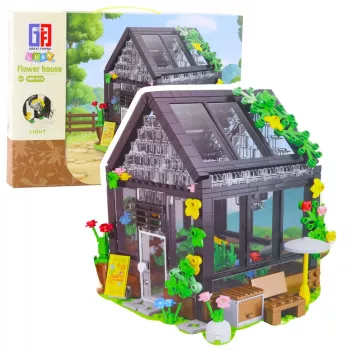 LEAN TOYS Mini Greenhouse Garden House Construction Blocks 588 pcs.