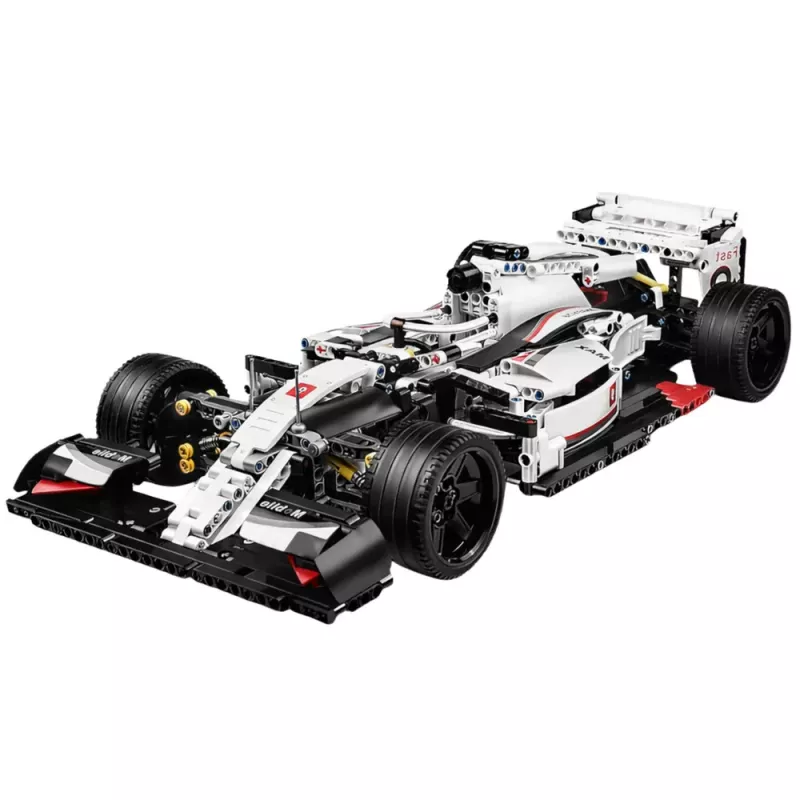 LEAN TOYS Construction Bricks F1 Race Car White and Red 1235 pcs.