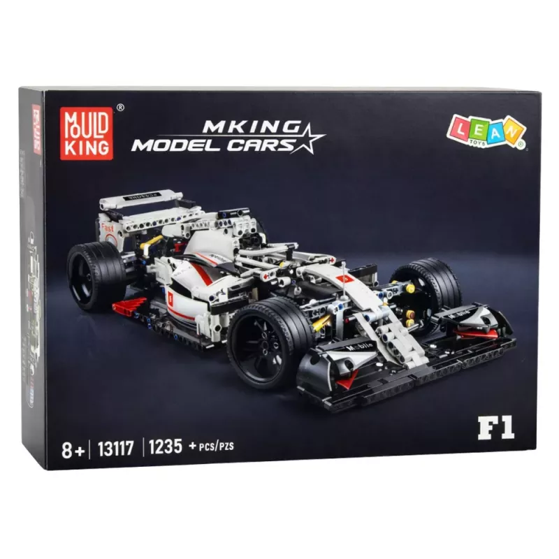 LEAN TOYS Construction Bricks F1 Race Car White and Red 1235 pcs.