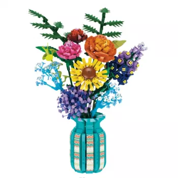 LEAN TOYS Construction Blocks Bouquet of Flowers in a Vase Colorful 1853 pcs.