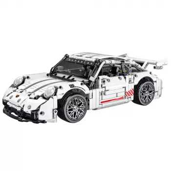 LEAN TOYS Building Blocks GT Racing Car White 1:14 1268 pcs.