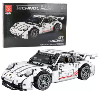 LEAN TOYS Building Blocks GT Racing Car White 1:14 1268 pcs.