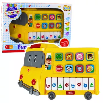 LEAN TOYS Electric Piano Educational For Toddlers Yellow Bus