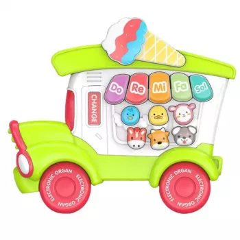 LEAN TOYS Izglītojoša elektriskā klavierīte bērniem Saldējuma salons Zaļa