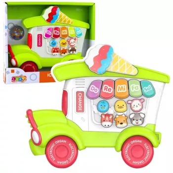 LEAN TOYS Izglītojoša elektriskā klavierīte bērniem Saldējuma salons Zaļa