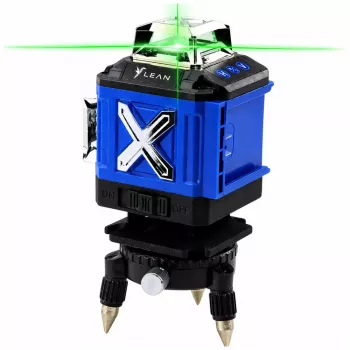 LEAN 4D lāzera līmeņrādis 16 līnijas 4 plaknes 2 baterijas futrālis Zils