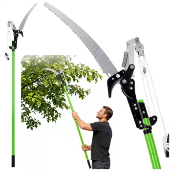 LEAN Telescopic Pruning Shears Pruner Branch Saw 2in1 on a Pole 125-240 cm