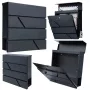 LEAN Large Mailbox for Letters and Newspapers, Anthracite, 37x37x11 cm