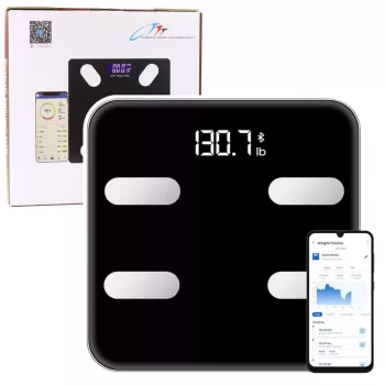 LEAN elektroniskie vannasistabas svari ar Bluetooth, BMI, BMR lietotni