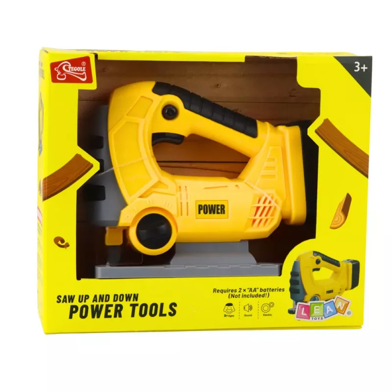 LEAN TOYS Bezvadu finierzāģis bērniem ar gaismām un skaņām Dzeltens