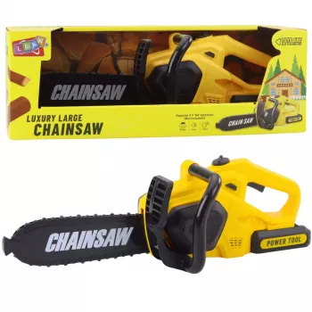 LEAN TOYS Toy Chainsaw for Kids Lights and Sounds Yellow