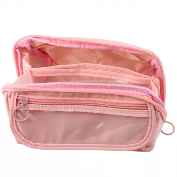 LEAN Pencil Case School Kit, Expandable, Roomy, Pink, 20x10cm