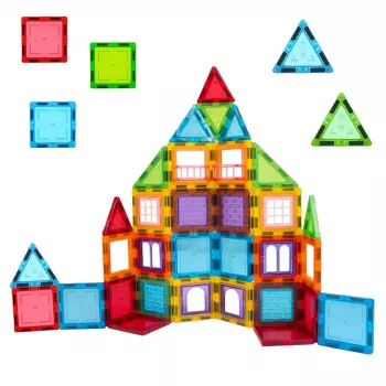 LEAN TOYS 3D Magnetic Blocks Construction Puzzle Colorful 45 pcs.