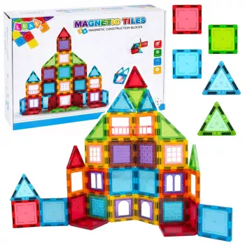LEAN TOYS 3D Magnetic Blocks Construction Puzzle Colorful 45 pcs.