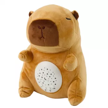 LEAN TOYS Plush Capybara Toy with Star Projector and Lullabies, Brown