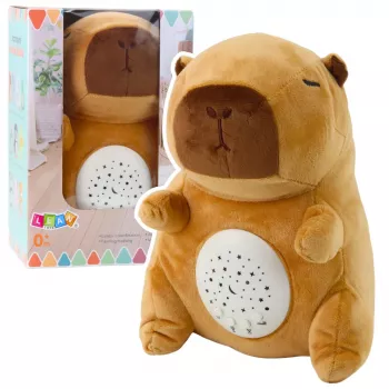 LEAN TOYS Plush Capybara Toy with Star Projector and Lullabies, Brown