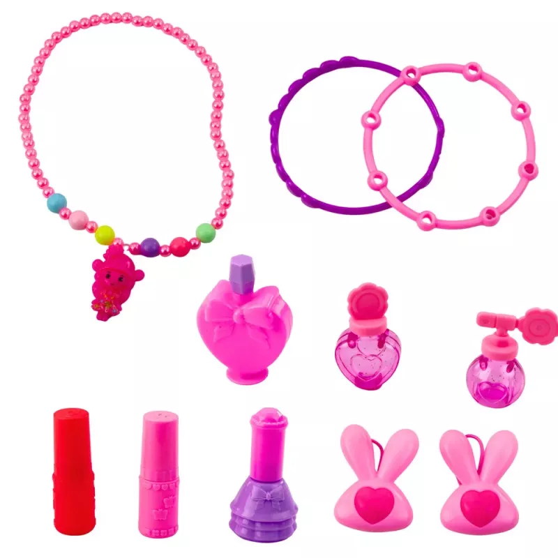 LEAN TOYS Beauty Set Dressing Table in a Suitcase 2 in 1 Accessories Unicorn Pink