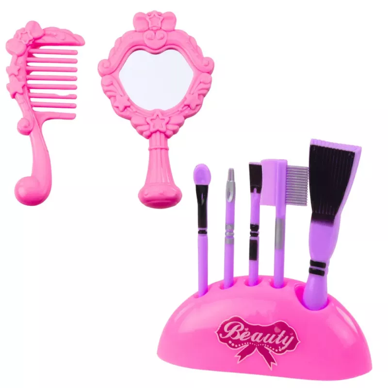 LEAN TOYS Beauty Set Dressing Table in a Suitcase 2 in 1 Accessories Unicorn Pink