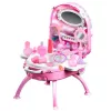 LEAN TOYS Beauty Set Dressing Table in a Suitcase 2 in 1 Accessories Unicorn Pink