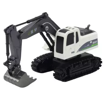 LEAN TOYS Remote Controlled RC Crawler Excavator with Lights and Sounds, White, 1:24 Scale